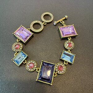 Vintage Heidi Daus 7.5 – 9in. Toggle Bracelet – Beautiful large light/dark purpl